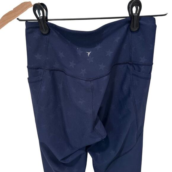 Old Navy Active High-Waisted PowerSoft Crop Leggings Blue with Star M - Picture 9 of 11